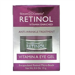 Skincare LdeL Cosmetics Retinol, гель для глаз с ретинолом и витамином А, 15 г (0,5 унции)