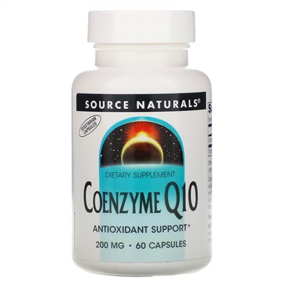 Source Naturals, коэнзим Q10, 200 мг, 60 капсул
