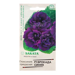 Семена Глоксиния "Брокада", ц/п,  синяя, F1, 4 шт