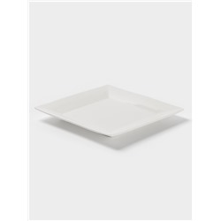 Тарелка квадратная Доляна White Labe, 20×2 см, фарфор, белая
