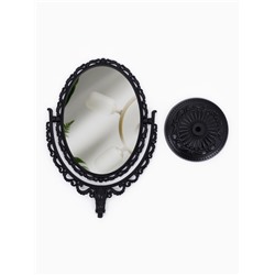 Зеркало декоративное, с увеличением х2, двустороннее, 16.5×25.5 см, (11×15.5 см), чёрное