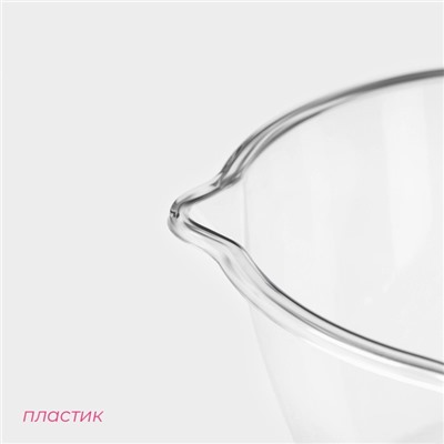 Ковш с мерной шкалой Доляна, 1 л, 29.5×18×10.5 см, прозрачный