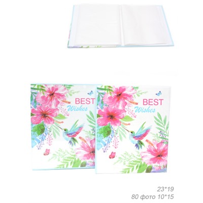 Фотоальбом 80 фото 10x15 Цветы / 9345 /уп 48/