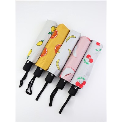Зонт автоматический Summer fruit, ветроустойчивый, 3 сложения, 8 спиц, R=48/55 см, d=96 см, МИКС