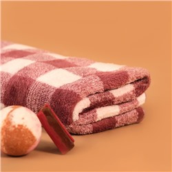 Полотенце банное «Этель. Клетка», 70×140 см, розовое