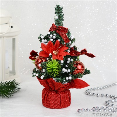 Новогоднее украшение настольное Елочка 20 см / Е172 /уп 180/красная