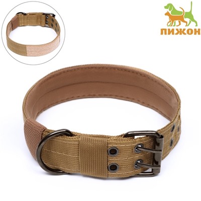 Ошейник с мягкой подкладкой, 59×4 см, ОШ 35-45 см, песочный