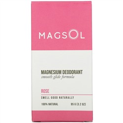 Magsol, Magnesium Deodorant, Rose,  3.2 oz (95 g)