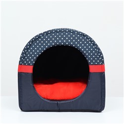 Дом-трансформер «Норка», Оксфорд бязь иск. мех, 45×35×35 см, синий со звездами