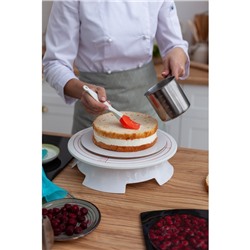 Подставка для торта вращающаяся, d=30.5 см, с рычагом-блокиратором вращения, с разлиновкой