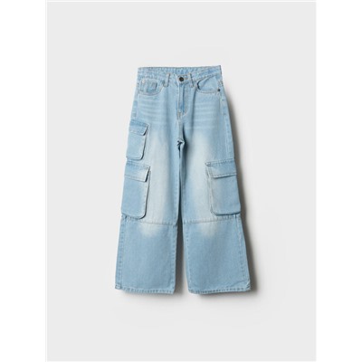 Брюки текстильные джинсовые для девочек