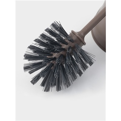 Ёршик для унитаза «Капри», 14×12.5×37 см, с подставкой, коричневый