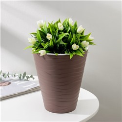 Кашпо для цветов со вставкой «Валенсия», 2.8 л, цвет мокко