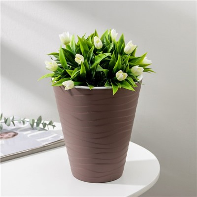 Кашпо для цветов со вставкой «Валенсия», 2.8 л, цвет мокко