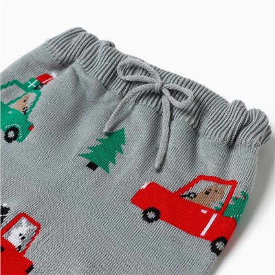 Костюм для мальчика (джемпер, штаны) вязаный «Крошка Я. Машинки», рост 68-74 см