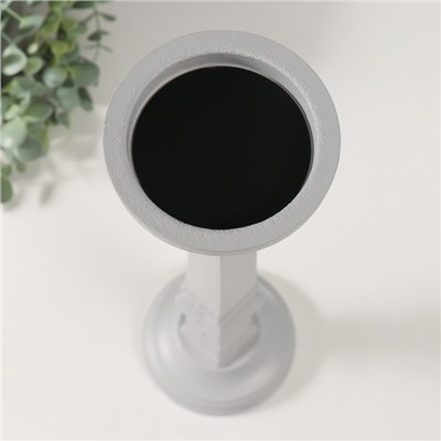 Деревянный подсвечник на 1 свечу «Пантеон», св. серый, 11.5×11.5×39.5 см