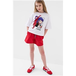 Комплект трикотажный для девочек: фуфайка (футболка), шорты PLAYTODAY, 1241359