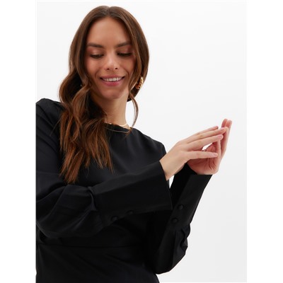 Платье мини женское MINAKU: Silk pleasure, чёрное, размер 46