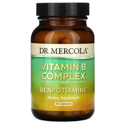 Dr. Mercola, комплекс витаминов группы B с бенфотиамином, 60 капсул