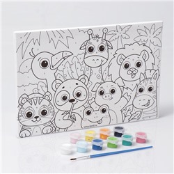 Картина по номерам для детей «Яркие зверята», 20×30 см