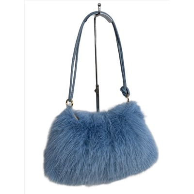 Женская сумка из искусственного меха, цвет голубой
