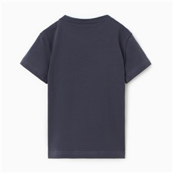 Футболка детская MINAKU: Exclusive print, графитовая, рост 110 см