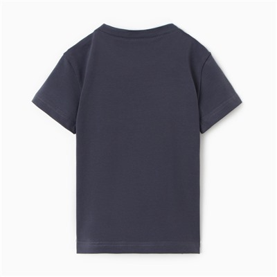 Футболка детская MINAKU: Exclusive print, графитовая, рост 110 см