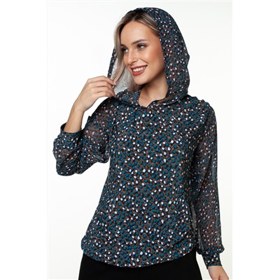 Блузка женская  4090-24/01/Коричневый, синий