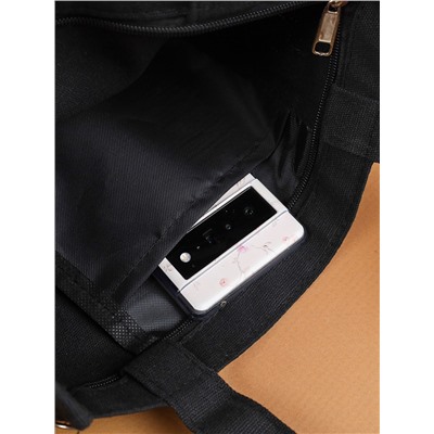 Сумка дамская шоппер 34х5х36 черный / MIR - 04 /уп 30/