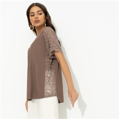 Футболка комбинированная с кружевом, Гармония без усилий