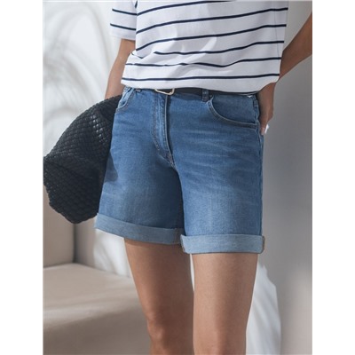 Шорты из эластичного денима