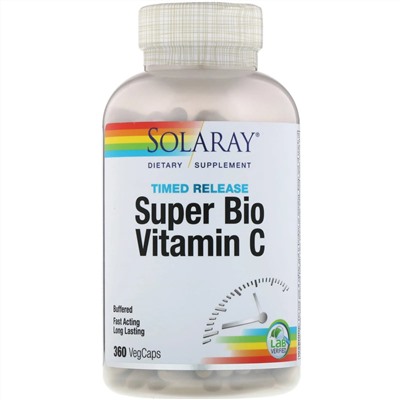 Solaray, Super Bio Vitamin C, Time Release, 360 VegCaps