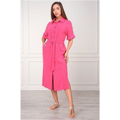 Женское платье-рубашка из ткани-жатка Happyfox