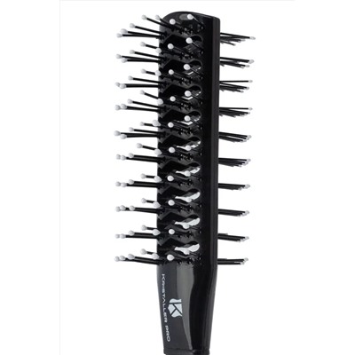 Kristaller Расческа для волос туннельная / Двусторонняя 2156B, пластиковые штифты, 20,5 см, черный KRISTALLER, 1133495