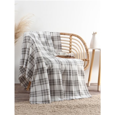 Плед флисовый «Экономь и Я. Клетка», 150×130 см, флис 160 г/м², чёрно-белый