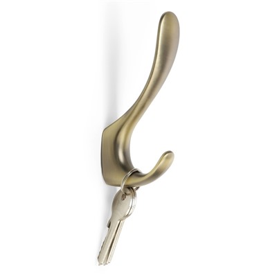 Крючок мебельный CAPPIO NOTE, двухрожковый, цвет бронза
