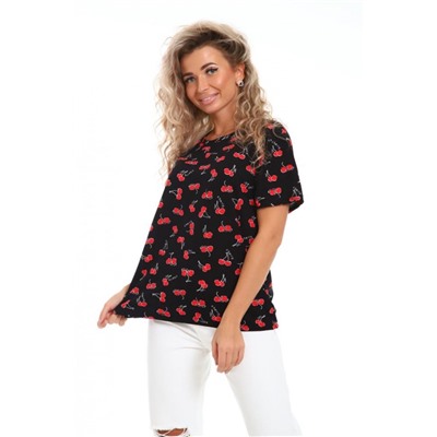 Футболка женская ФЖ077 (Черный/красный)