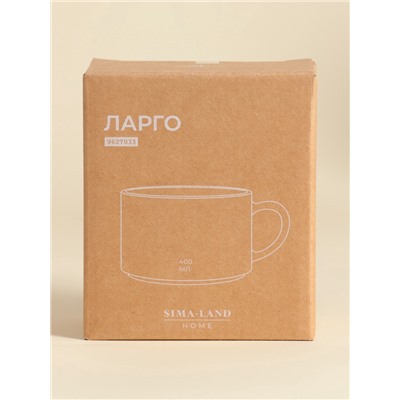 Кружка «Ларго», 400 мл, 13.2×7 см, стекло, прозрачная