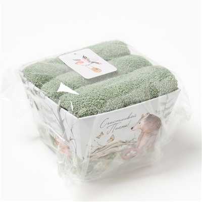 Набор полотенец Этель «Счастливой пасхи» 35×50 см - 3 шт., 100% хлопок, махра 340 г/м²