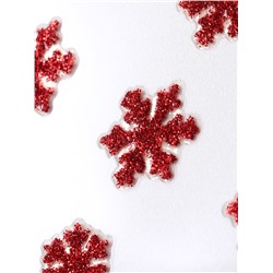 Наклейки для ногтей «Снежинки», с блёстками, красные