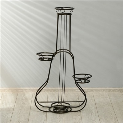 Подставка для цветов, напольная, на 4 горшка, d=14 см, бронзовая, «Гитара»