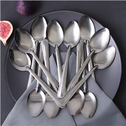 Набор столовых ложек из нержавеющей стали «Ванесса», длина 19 см, 12 шт.