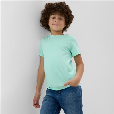 Футболка детская MINAKU: Basic Line, рост 128 см, бирюзовая