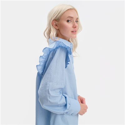 Рубашка женская MIST: Classic Collection, размер 44, голубая