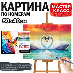 Набор для рисования "Картина по номерам 40х50 см. Неразлучники"