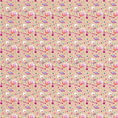 Упаковочная бумага крафт 70*100см, "Happy birthday", 70 г/м2, ассорти, 4 дизайна
