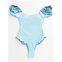 Купальник женский слитный MINAKU Summer rose, размер 46, голубой