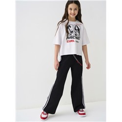 Комплект трикотажный для девочек: фуфайка (футболка), брюки