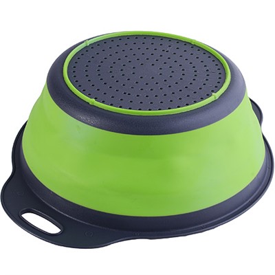 31489-1 Дуршлаг силикон с ручками, ЗЕЛЕНЫЙ.MB(х60)