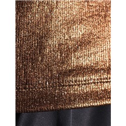 Топ в рубчик с широкими лямками с матовым покрытием металлик из хлопка с эластаном